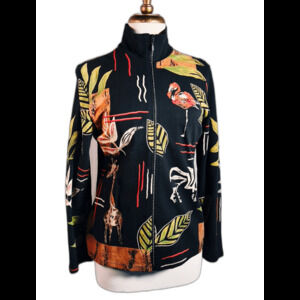 Jess & Jane Jacket Size M VTG 90's Tropical Abstract Maximalist Ballet Core